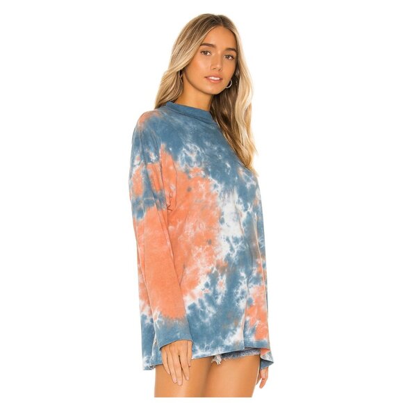We The Free People Be Free Blue Combo Tie-Dye Long Sleeve Tee Shirt sz xs - Picture 2 of 6